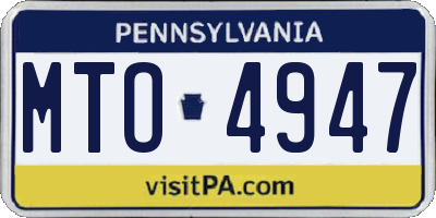 PA license plate MTO4947