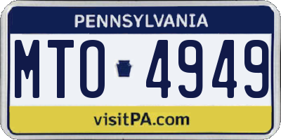 PA license plate MTO4949