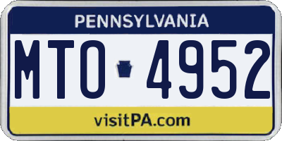 PA license plate MTO4952