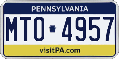PA license plate MTO4957