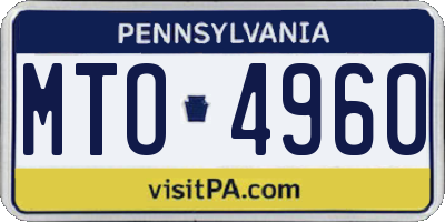 PA license plate MTO4960