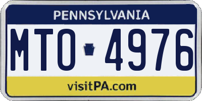 PA license plate MTO4976