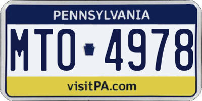 PA license plate MTO4978