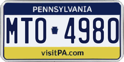 PA license plate MTO4980