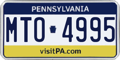 PA license plate MTO4995