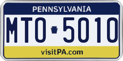 PA license plate MTO5010