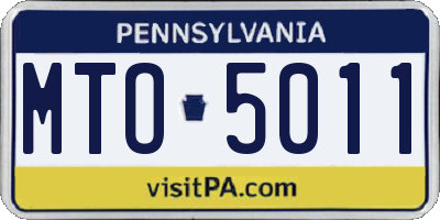 PA license plate MTO5011