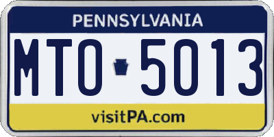 PA license plate MTO5013