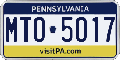 PA license plate MTO5017