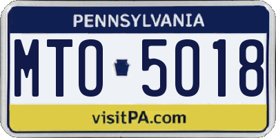 PA license plate MTO5018