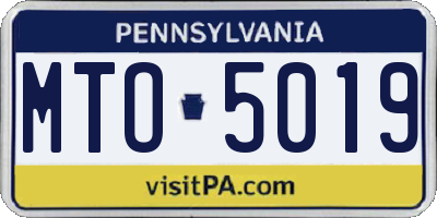 PA license plate MTO5019
