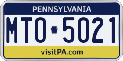 PA license plate MTO5021