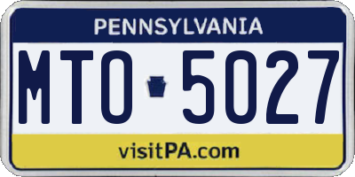 PA license plate MTO5027