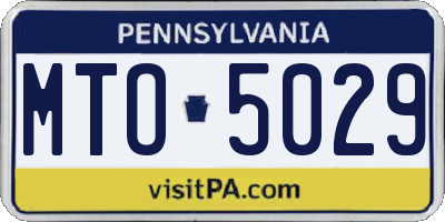 PA license plate MTO5029