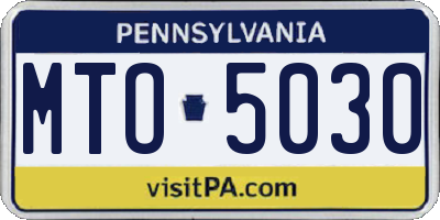 PA license plate MTO5030