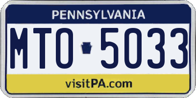 PA license plate MTO5033