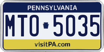 PA license plate MTO5035