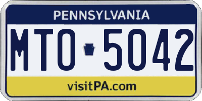 PA license plate MTO5042