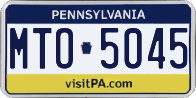 PA license plate MTO5045
