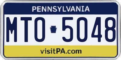 PA license plate MTO5048