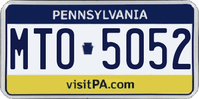 PA license plate MTO5052