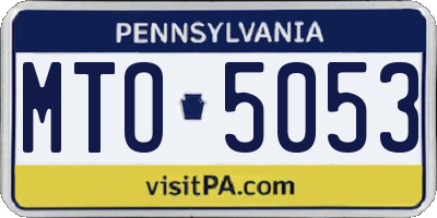 PA license plate MTO5053