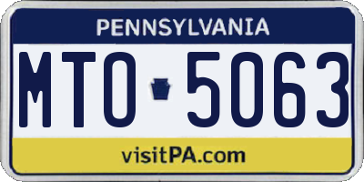PA license plate MTO5063