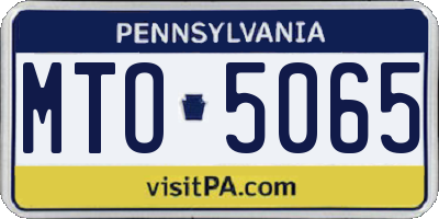 PA license plate MTO5065