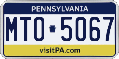 PA license plate MTO5067