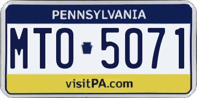 PA license plate MTO5071