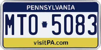 PA license plate MTO5083