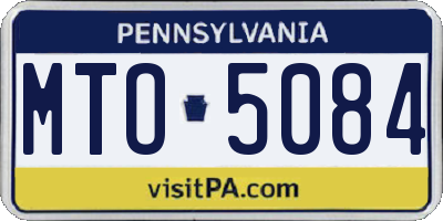 PA license plate MTO5084