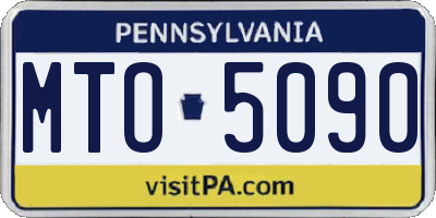 PA license plate MTO5090