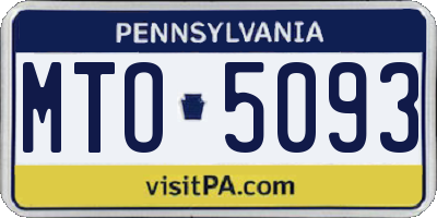 PA license plate MTO5093
