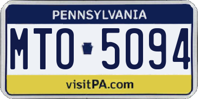 PA license plate MTO5094