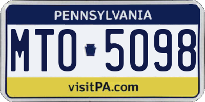 PA license plate MTO5098
