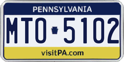 PA license plate MTO5102