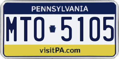 PA license plate MTO5105