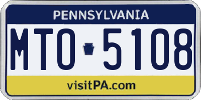 PA license plate MTO5108