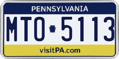 PA license plate MTO5113