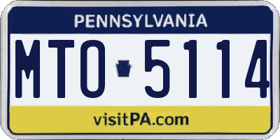 PA license plate MTO5114