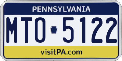 PA license plate MTO5122