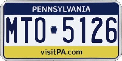 PA license plate MTO5126