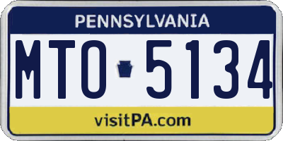 PA license plate MTO5134