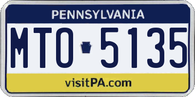 PA license plate MTO5135