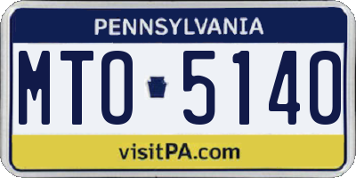 PA license plate MTO5140