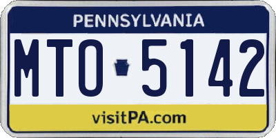 PA license plate MTO5142
