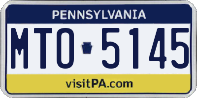 PA license plate MTO5145