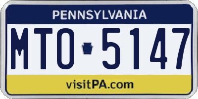 PA license plate MTO5147