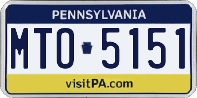 PA license plate MTO5151